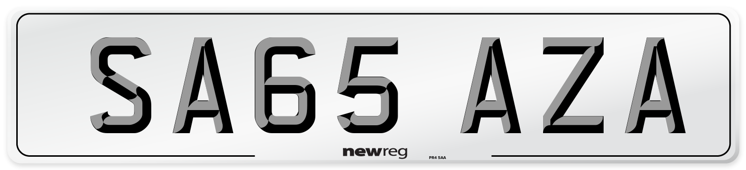 SA65 AZA Number Plate from New Reg